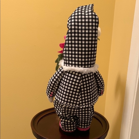 Black and White Polka Check Gnome Decor with pink accent. NWT - Picture 7 of 17